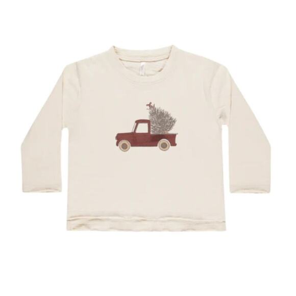 Rylee + Cru Baby Cream Truck Raw Edge Long Sleeve Tee Size 6-12 M - Picture 2 of 5